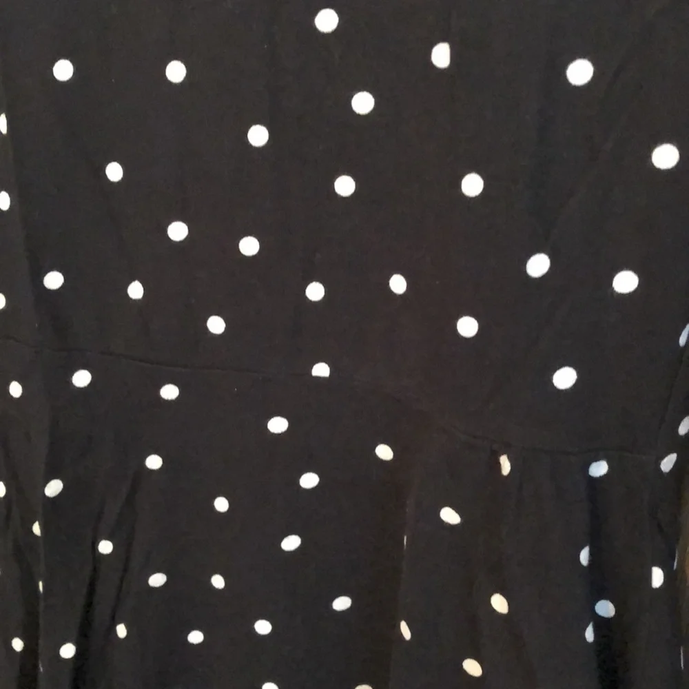Old Navy Black White Dot Skater Dress Large 10 12